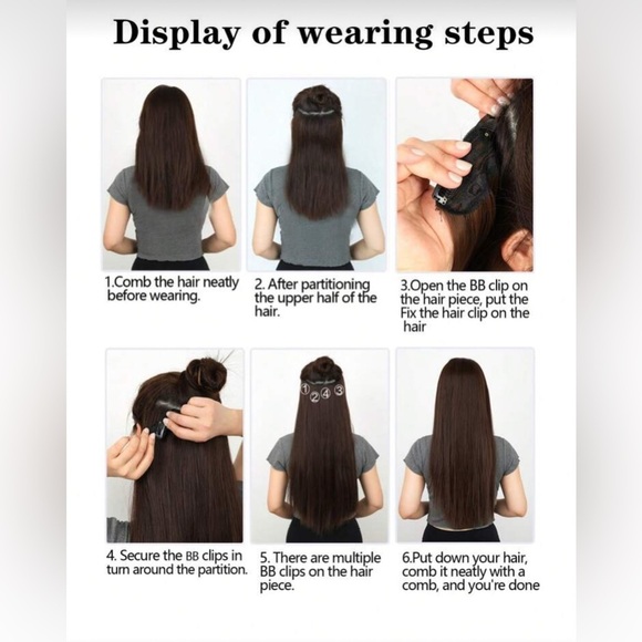 BALAYAGE ASHY BLONDE CLIP IN HAIR EXTENSIONS 22 in Human blend - Picture 9 of 9